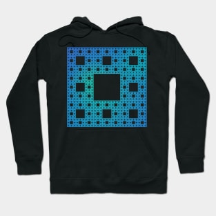 sierpinski squares - blue Hoodie